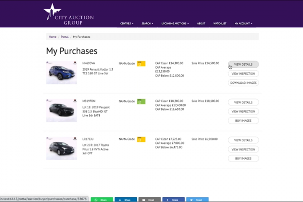 Viewing my purchases and buying vehicle images